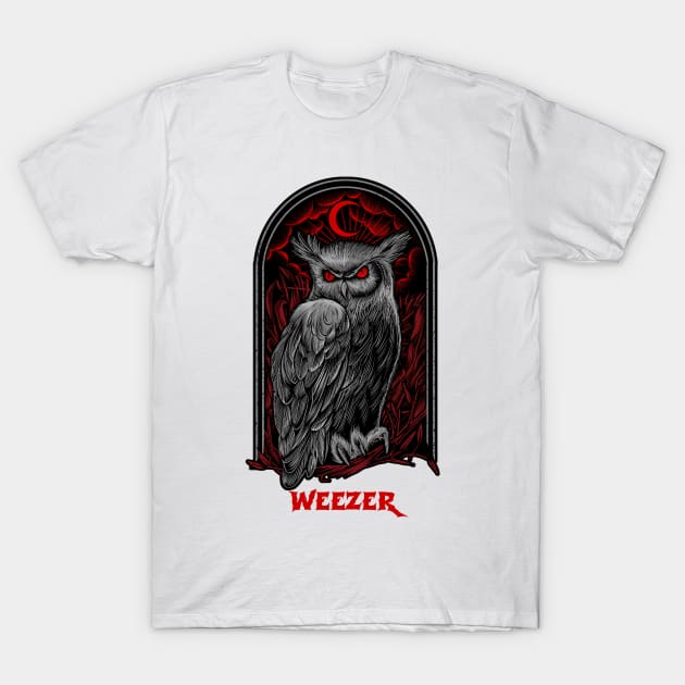 The Moon Owl Weezer T-Shirt by Pantat Kering